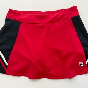 Fila Red and black Athletic Tennis Skirt